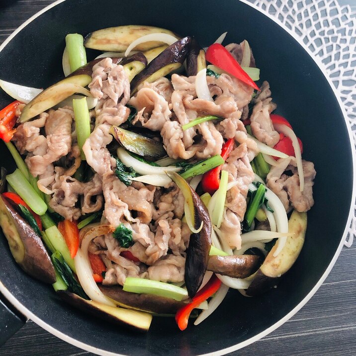 豚肉と彩り野菜のシンプル塩こしょう炒め